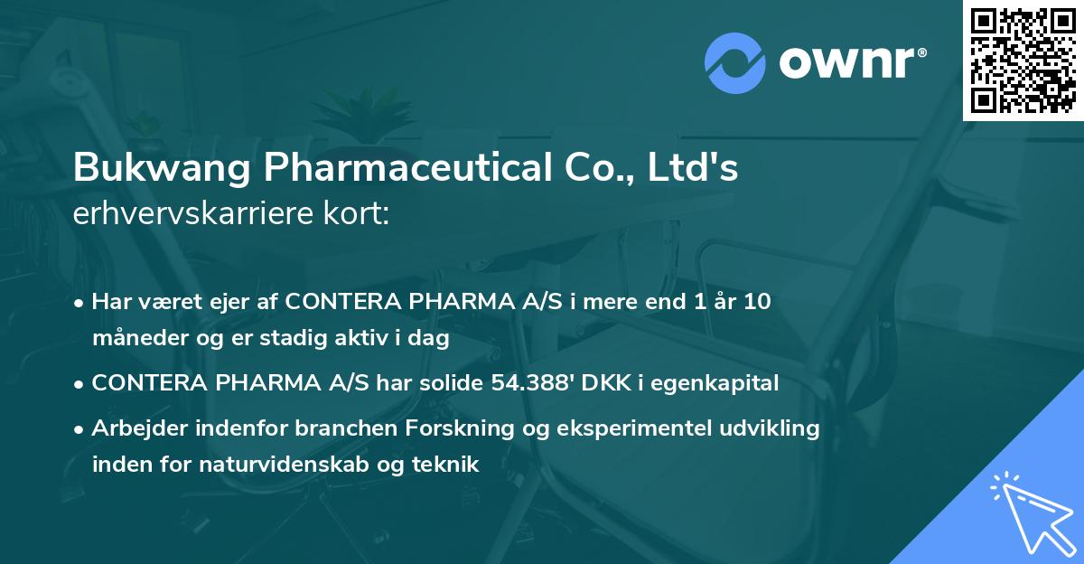 Bukwang Pharmaceutical Co., Ltd's erhvervskarriere kort