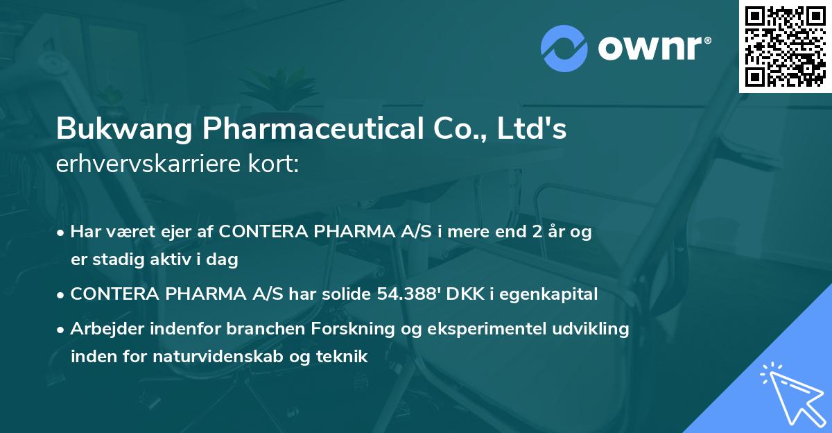 Bukwang Pharmaceutical Co., Ltd's erhvervskarriere kort