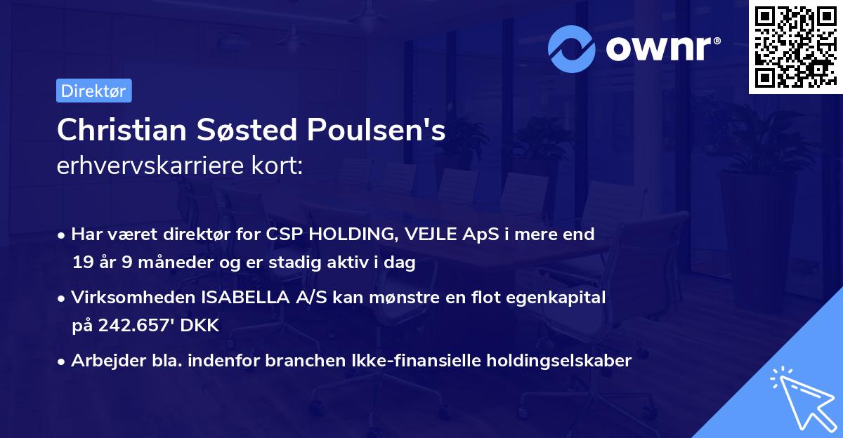 Christian Søsted Poulsen's erhvervskarriere kort