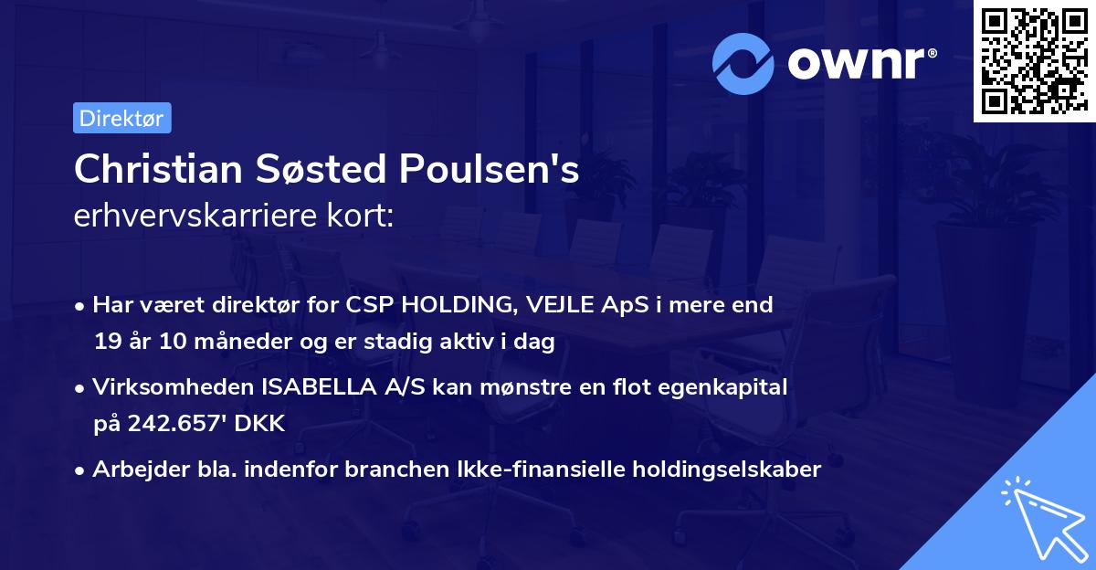 Christian Søsted Poulsen's erhvervskarriere kort