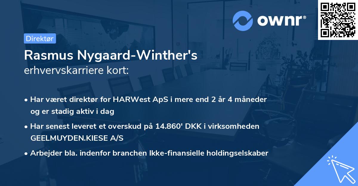 Rasmus Nygaard-Winther's erhvervskarriere kort