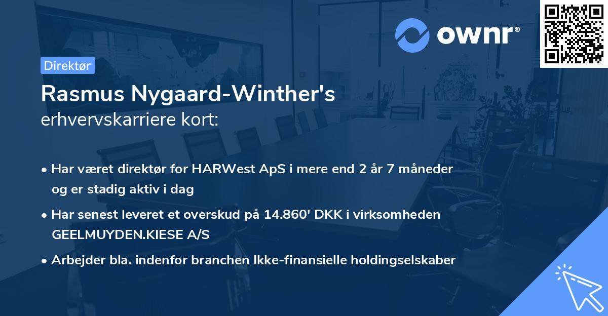 Rasmus Nygaard-Winther's erhvervskarriere kort