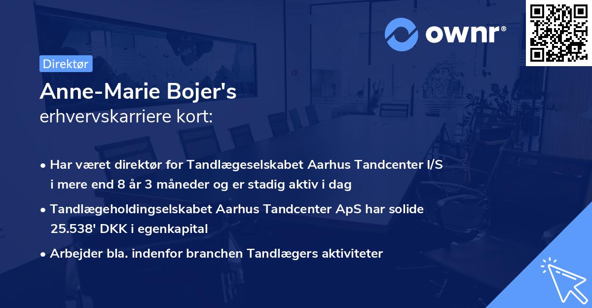Anne-Marie Bojer's erhvervskarriere kort