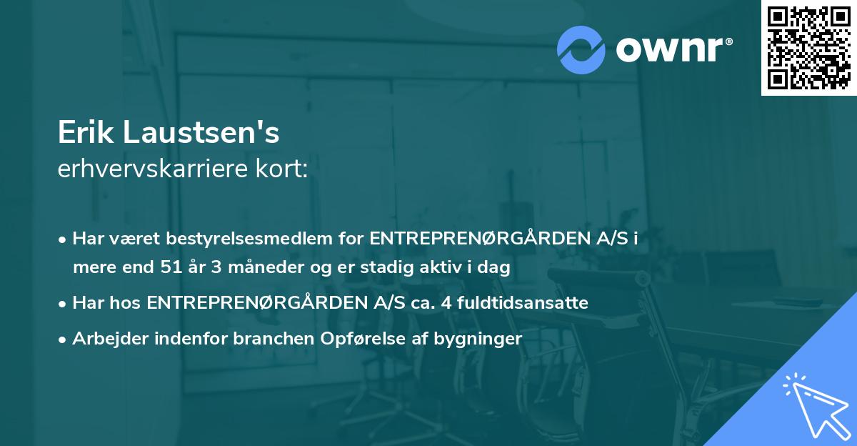 Erik Laustsen's erhvervskarriere kort