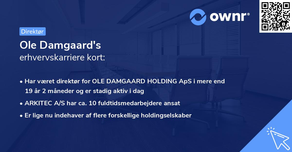 Ole Damgaard's erhvervskarriere kort