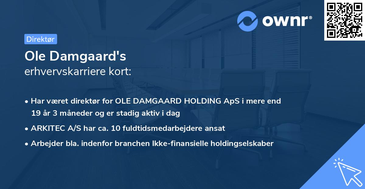 Ole Damgaard's erhvervskarriere kort