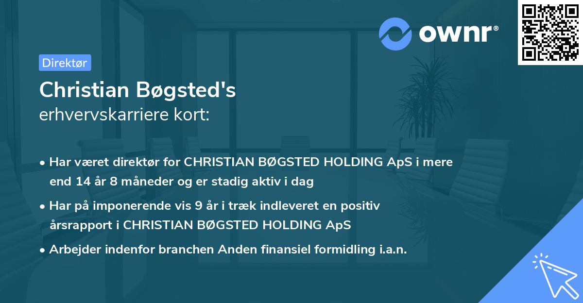 Christian Bøgsted's erhvervskarriere kort
