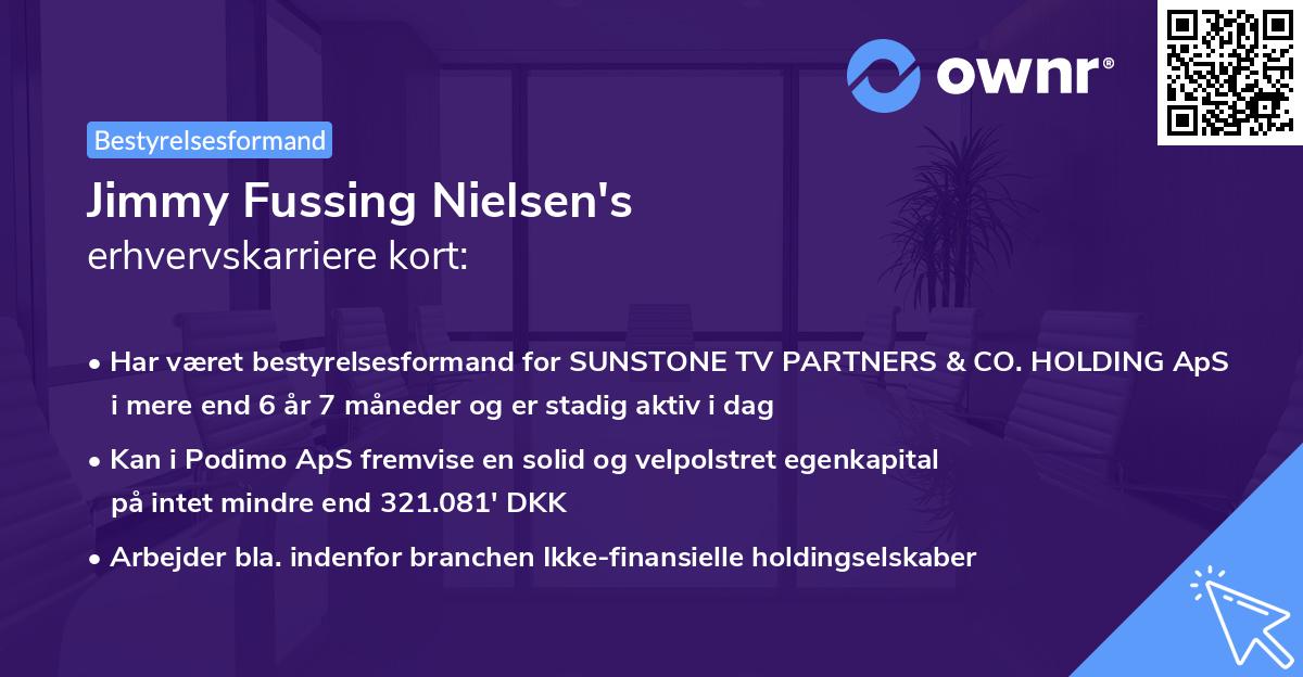 Jimmy Fussing Nielsen's erhvervskarriere kort