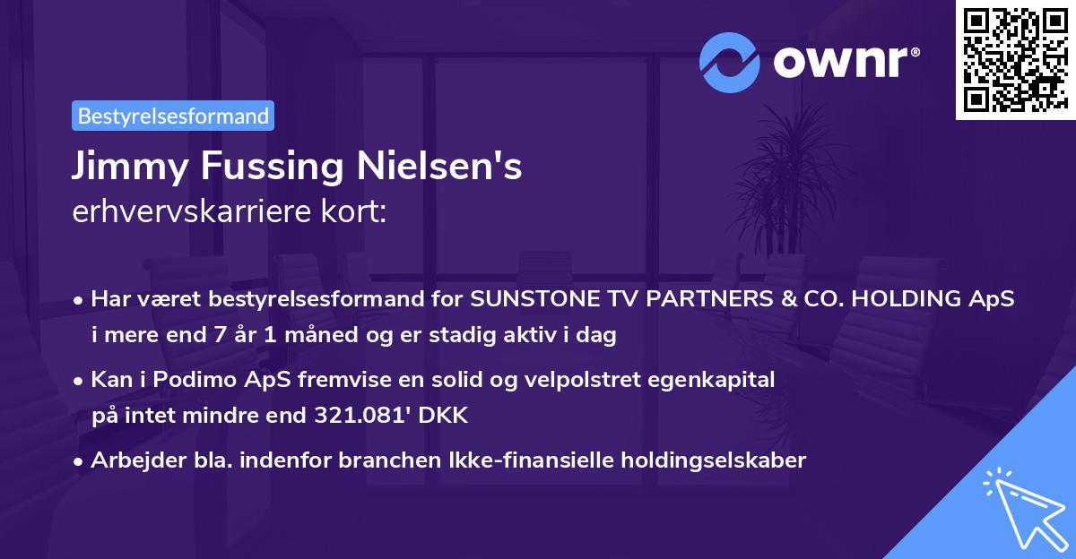 Jimmy Fussing Nielsen's erhvervskarriere kort