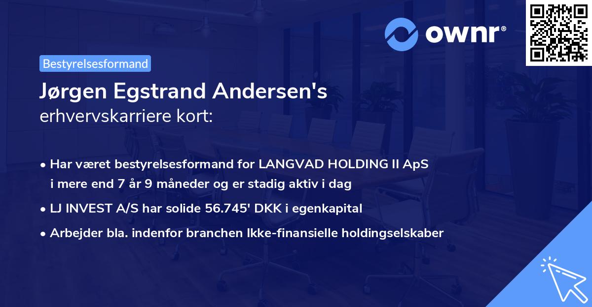 Jørgen Egstrand Andersen's erhvervskarriere kort