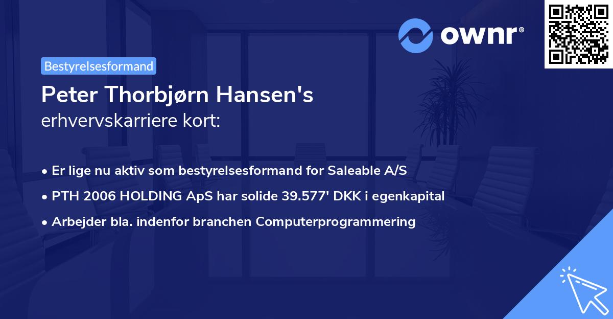 Peter Thorbjørn Hansen's erhvervskarriere kort