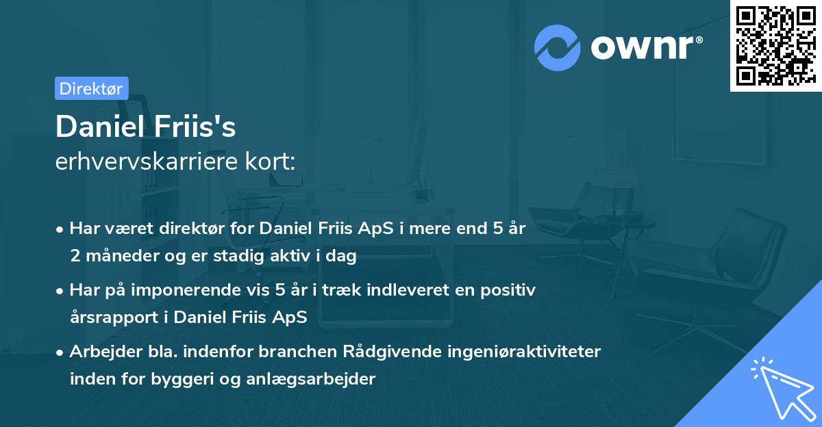 Daniel Friis's erhvervskarriere kort