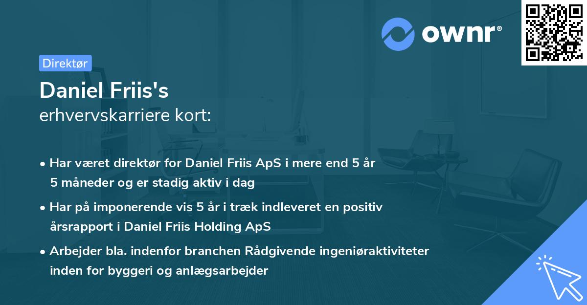 Daniel Friis's erhvervskarriere kort