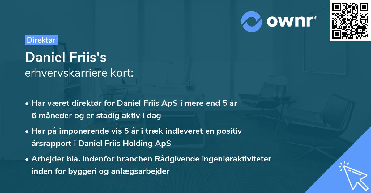 Daniel Friis's erhvervskarriere kort