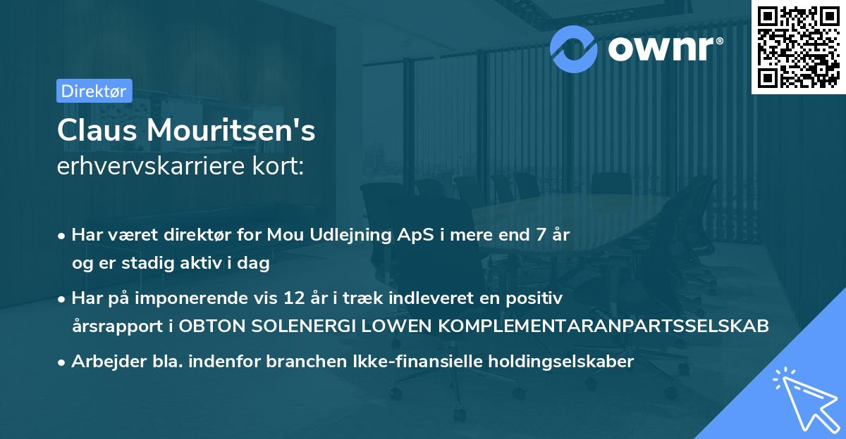 Claus Mouritsen's erhvervskarriere kort
