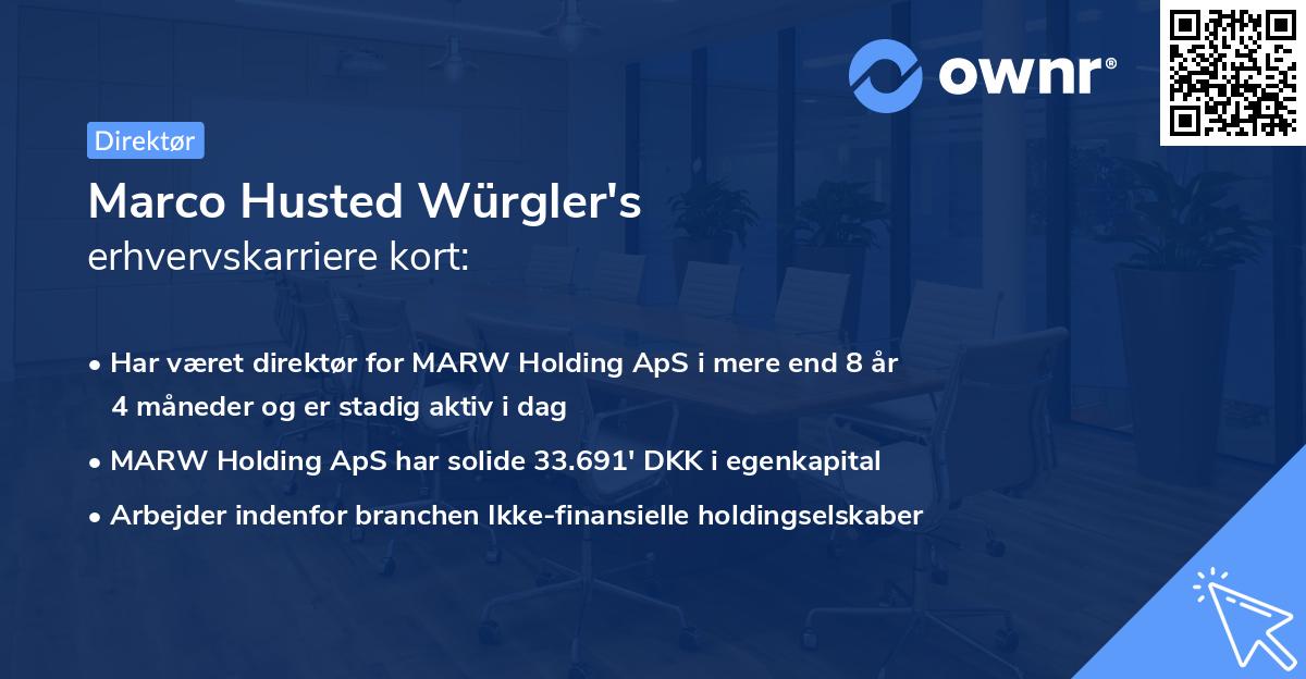 Marco Husted Würgler's erhvervskarriere kort