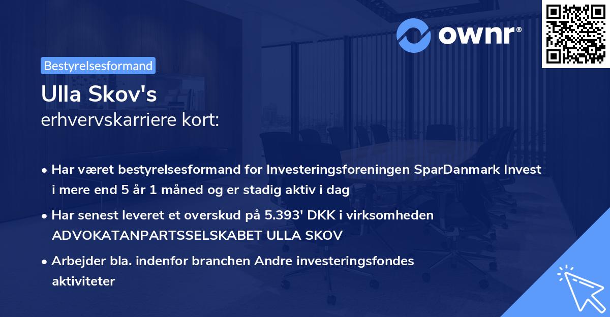Ulla Skov's erhvervskarriere kort