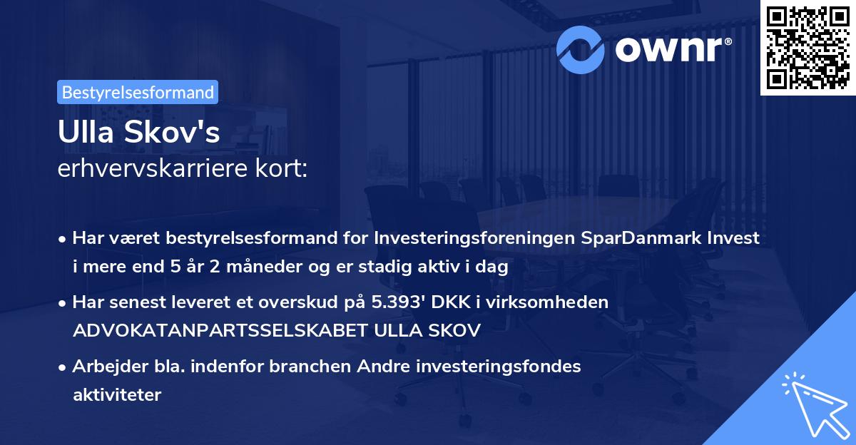 Ulla Skov's erhvervskarriere kort