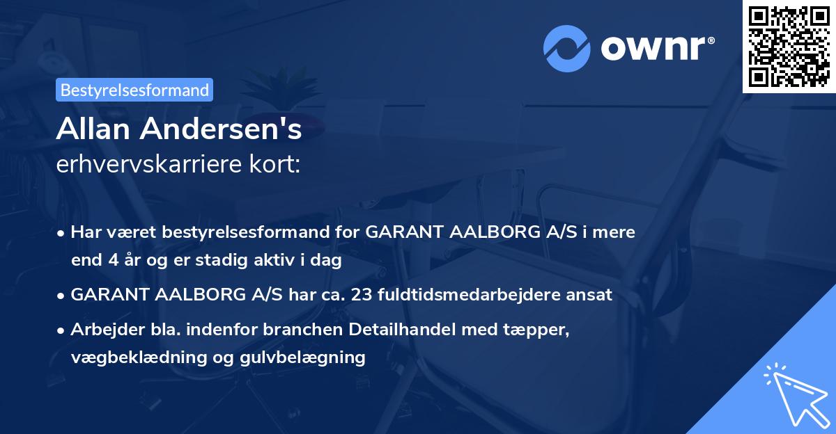 Allan Andersen's erhvervskarriere kort