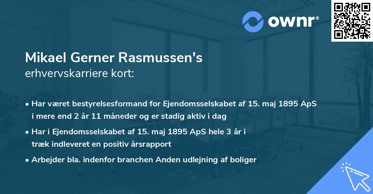 Mikael Gerner Rasmussen's erhvervskarriere kort