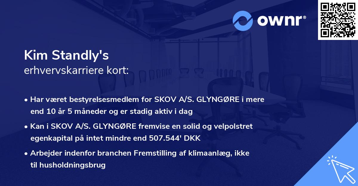 Kim Standly's erhvervskarriere kort