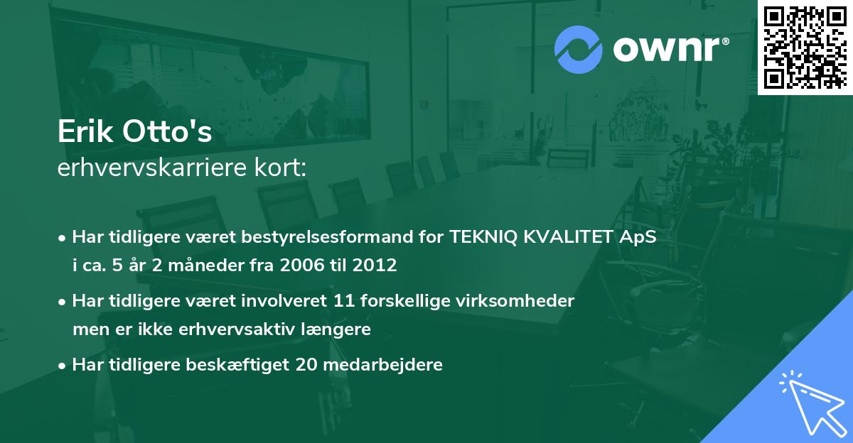 Erik Otto's erhvervskarriere kort