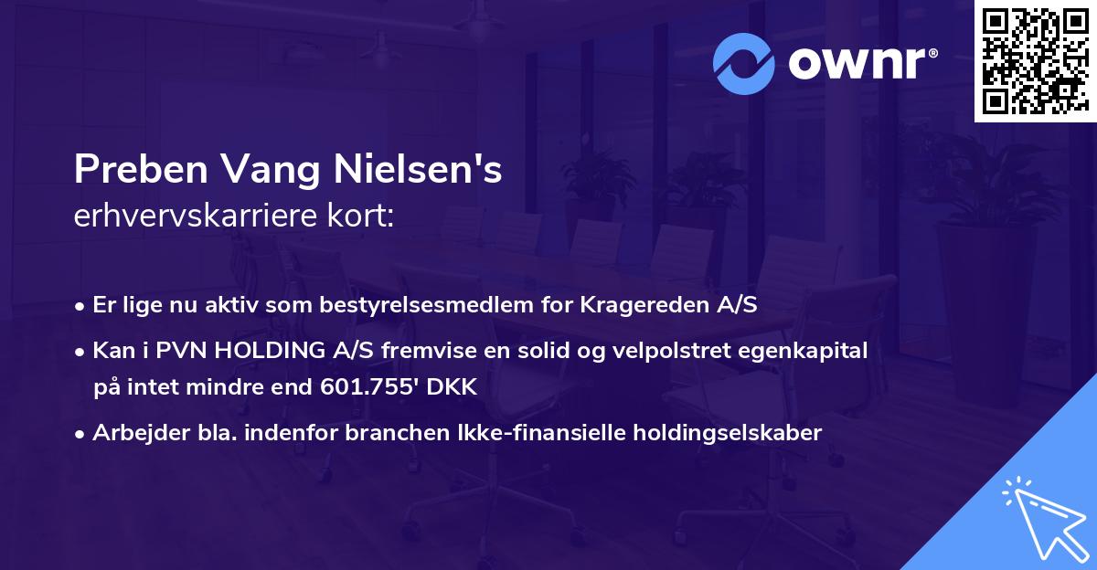 Preben Vang Nielsen's erhvervskarriere kort