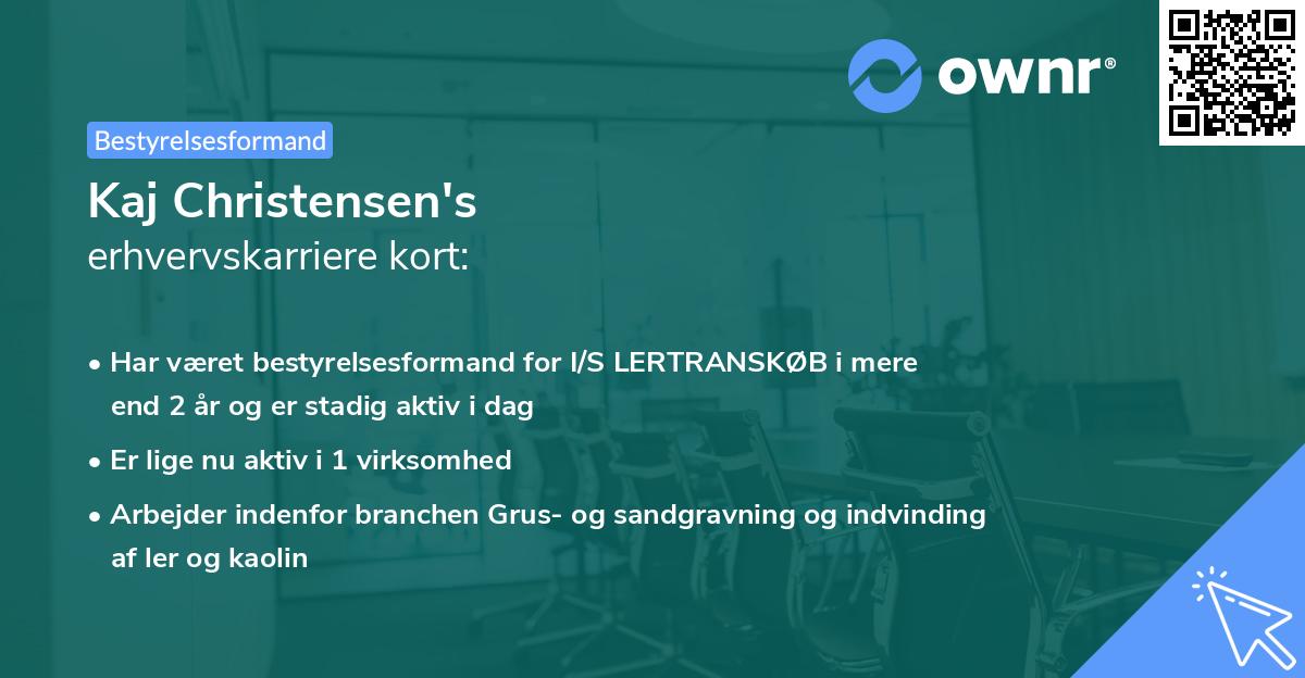 Kaj Christensen's erhvervskarriere kort