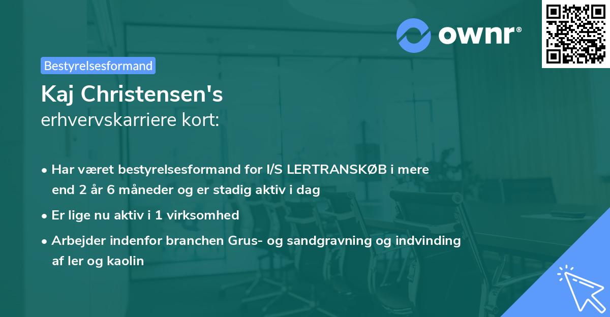 Kaj Christensen's erhvervskarriere kort
