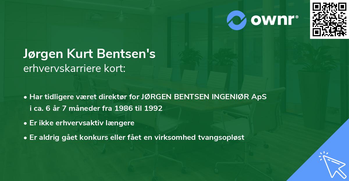 Jørgen Kurt Bentsen's erhvervskarriere kort