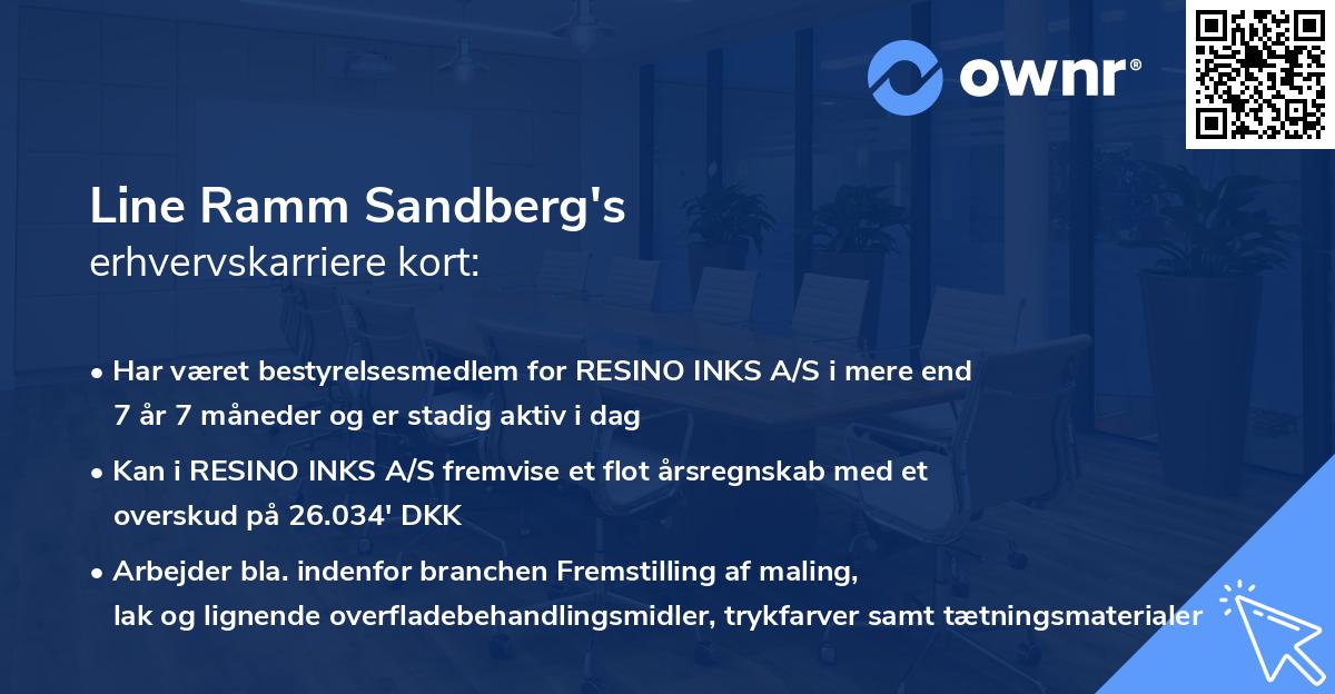 Line Ramm Sandberg's erhvervskarriere kort