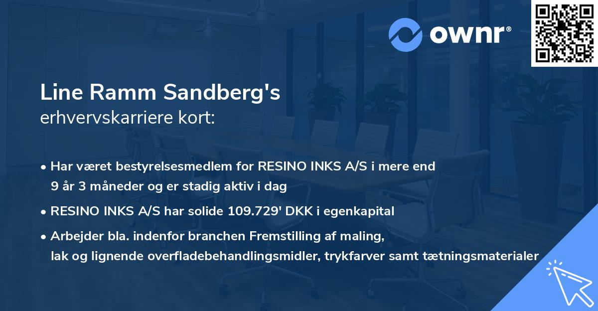 Line Ramm Sandberg's erhvervskarriere kort