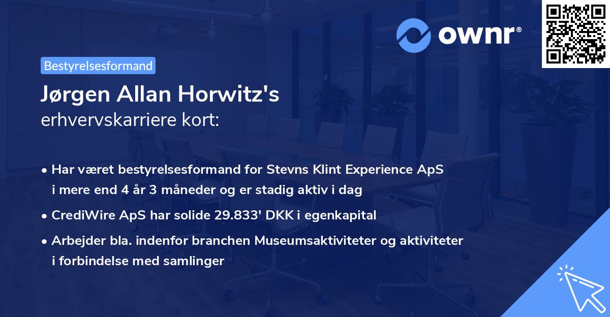 Jørgen Allan Horwitz's erhvervskarriere kort