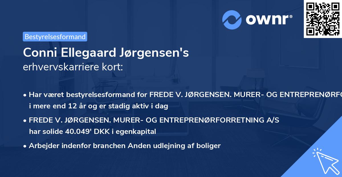Conni Ellegaard Jørgensen's erhvervskarriere kort
