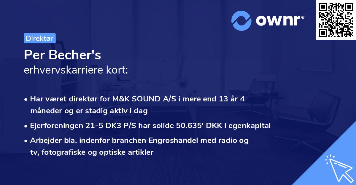 Per Becher's erhvervskarriere kort