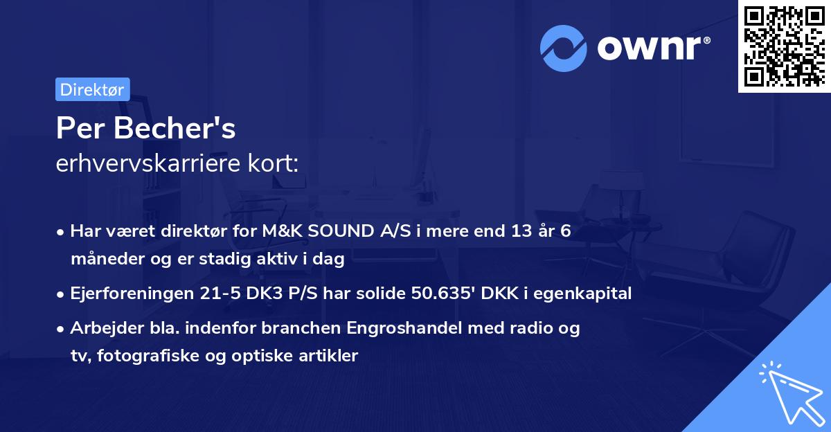 Per Becher's erhvervskarriere kort