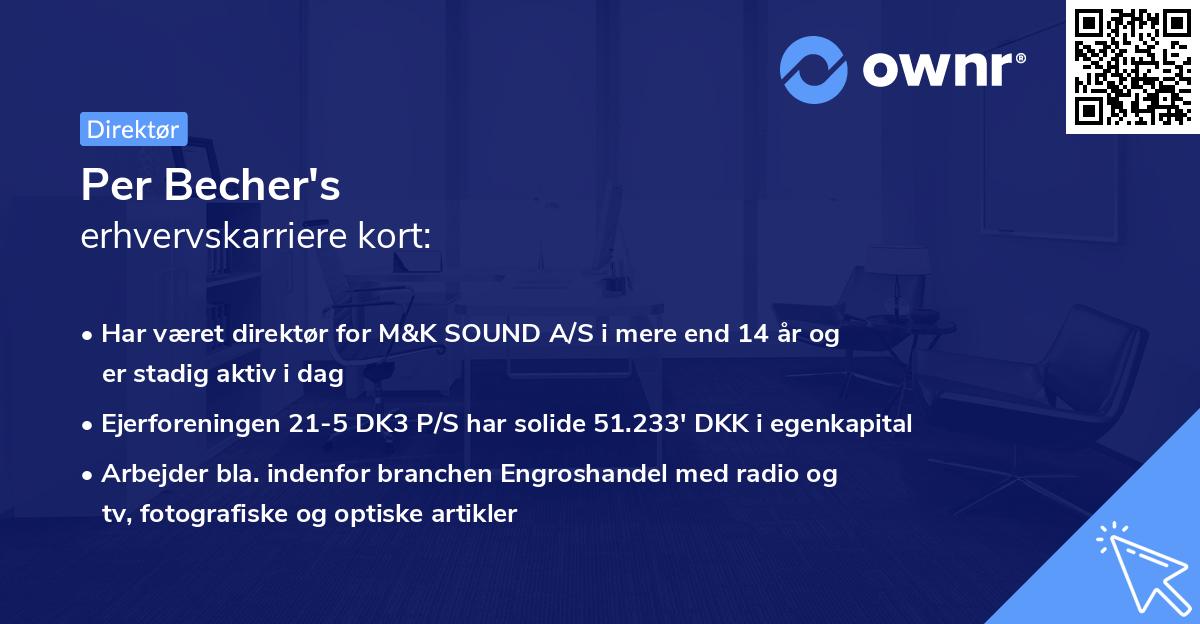 Per Becher's erhvervskarriere kort