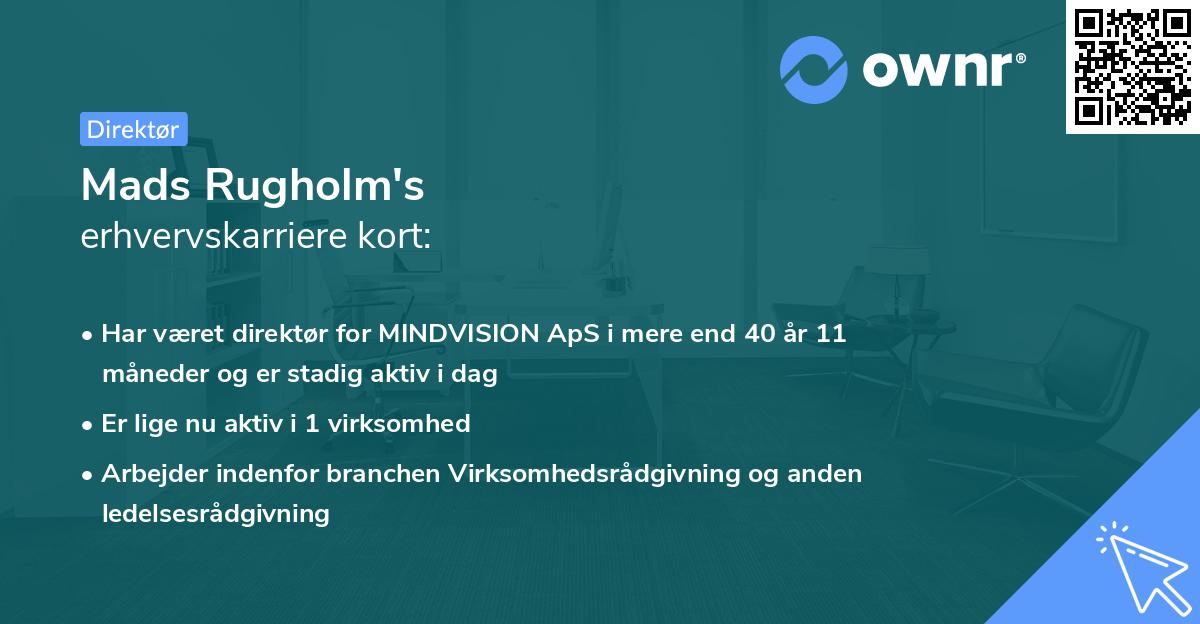 Mads Rugholm's erhvervskarriere kort