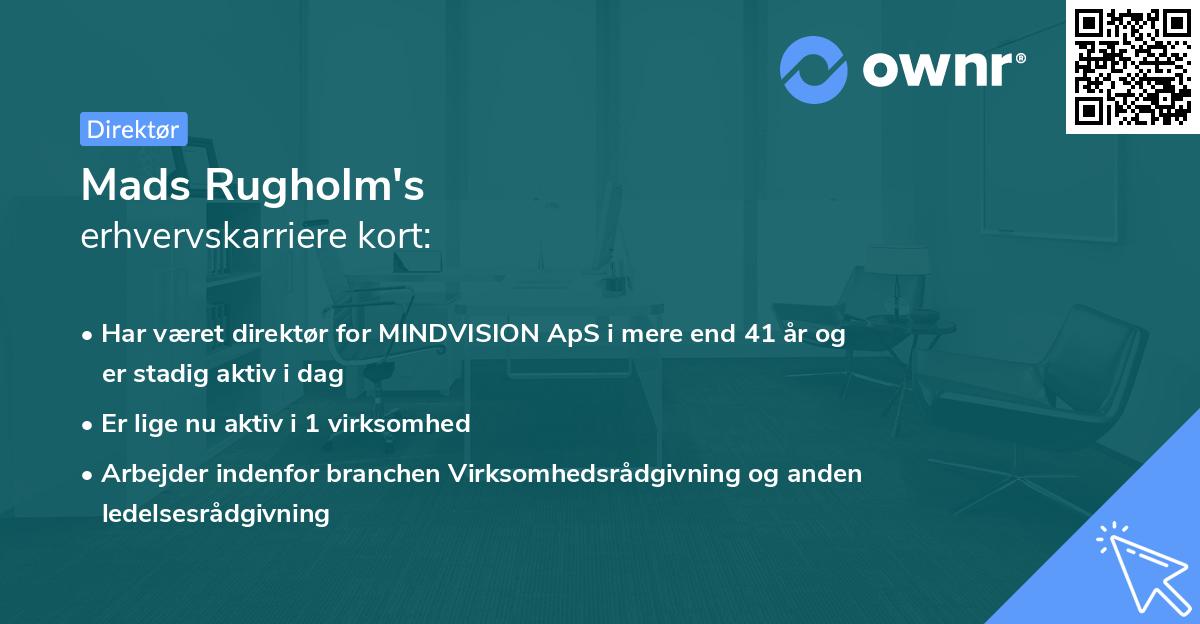 Mads Rugholm's erhvervskarriere kort