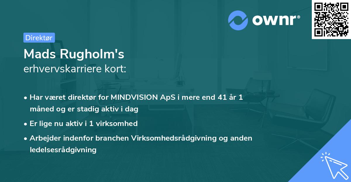 Mads Rugholm's erhvervskarriere kort