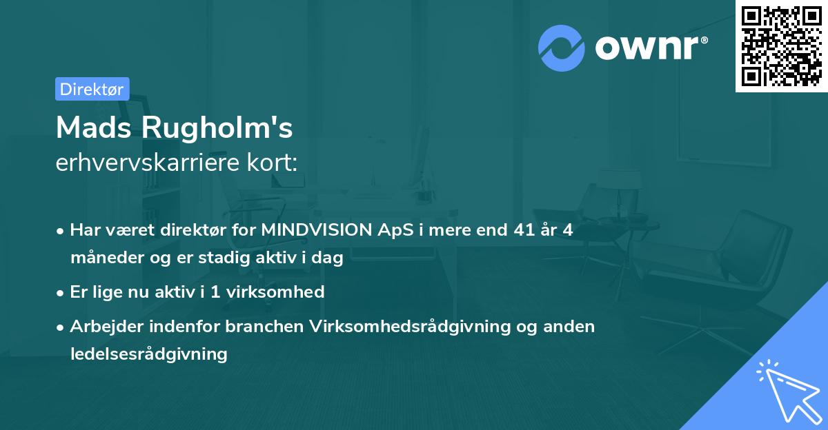 Mads Rugholm's erhvervskarriere kort