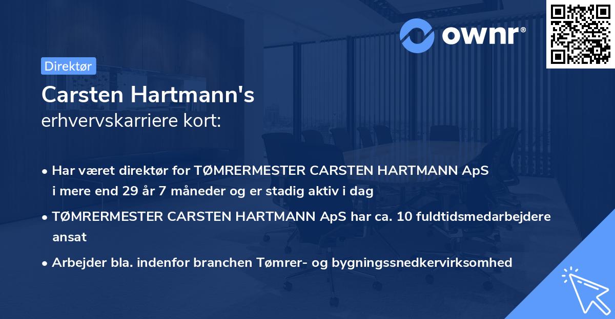 Carsten Hartmann's erhvervskarriere kort