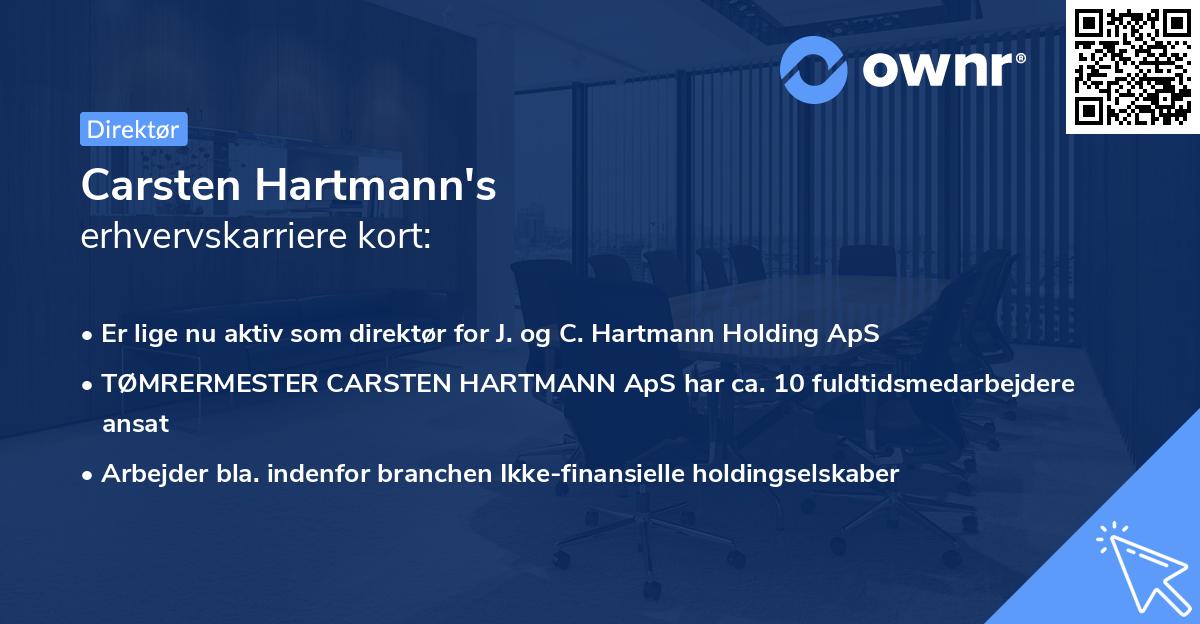 Carsten Hartmann's erhvervskarriere kort