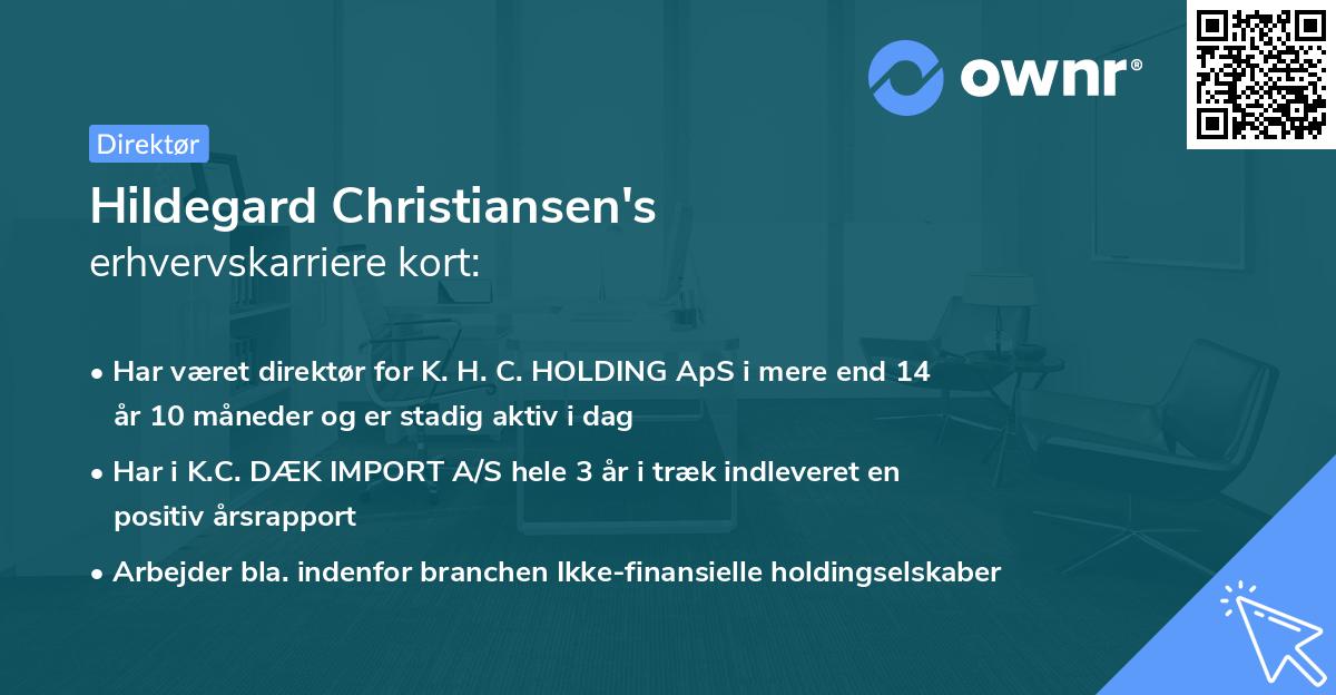 Hildegard Christiansen's erhvervskarriere kort