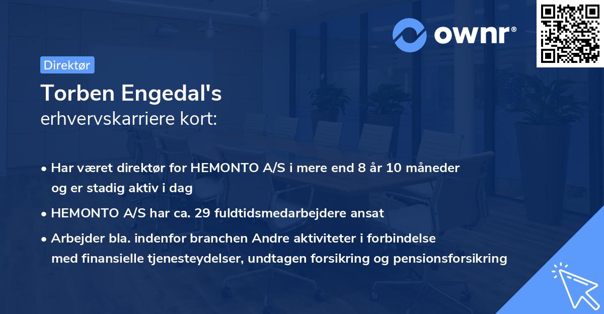 Torben Engedal's erhvervskarriere kort