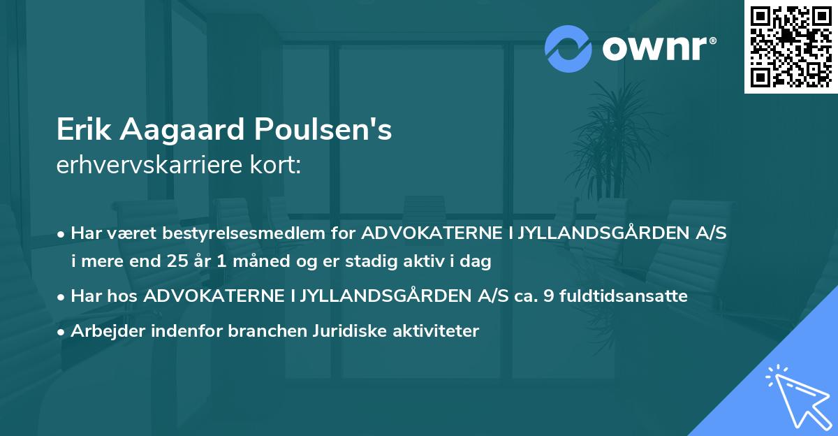 Erik Aagaard Poulsen's erhvervskarriere kort