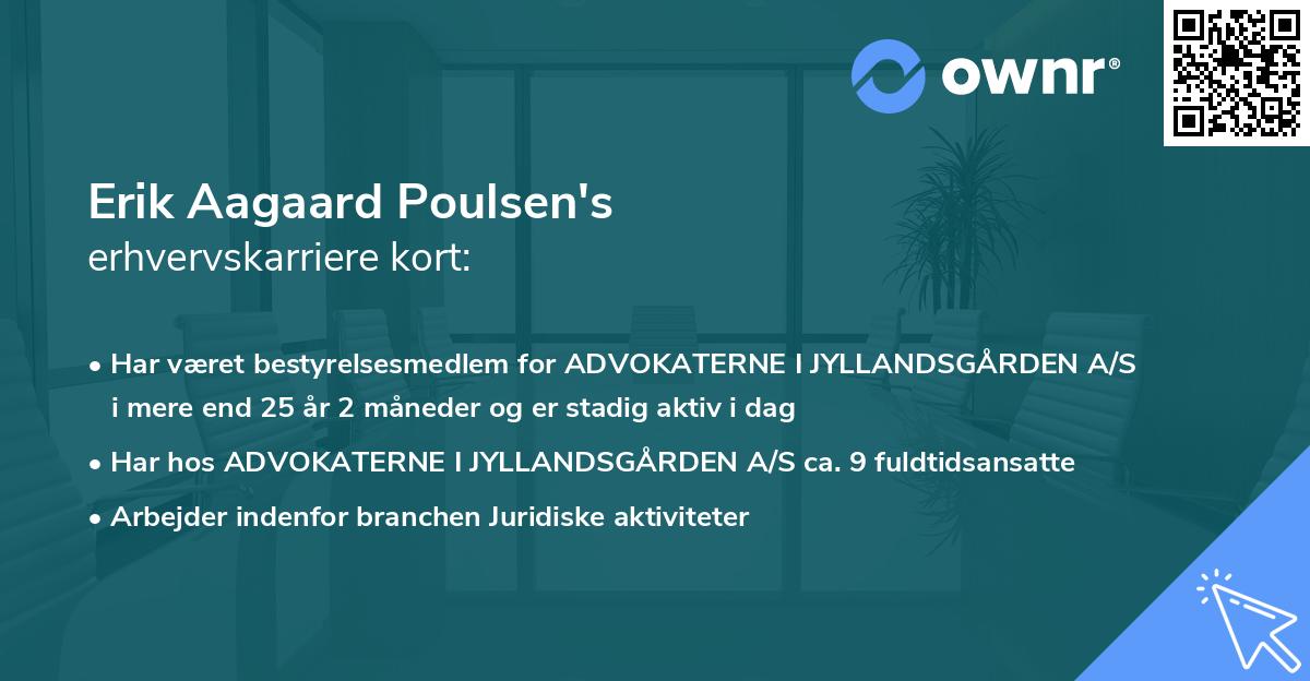 Erik Aagaard Poulsen's erhvervskarriere kort