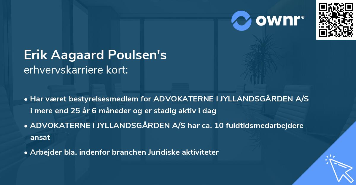 Erik Aagaard Poulsen's erhvervskarriere kort