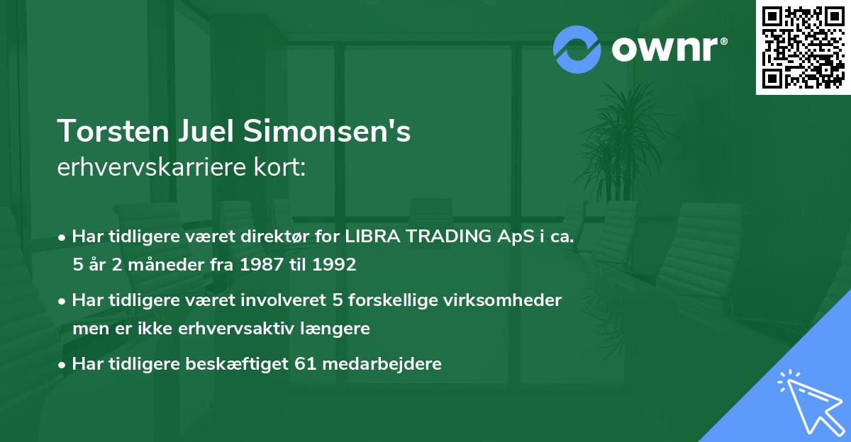 Torsten Juel Simonsen's erhvervskarriere kort