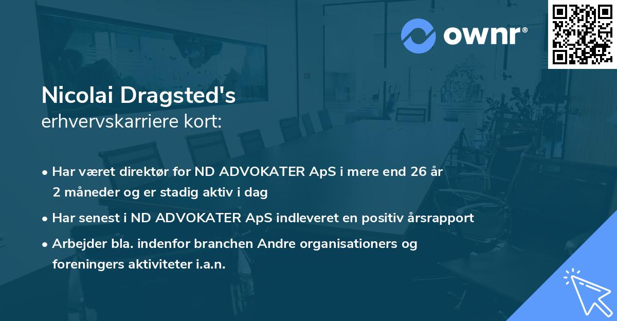 Nicolai Dragsted's erhvervskarriere kort
